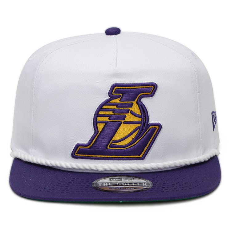 Los Angeles Lakers NBA White Purple Golfer Snapback Cap