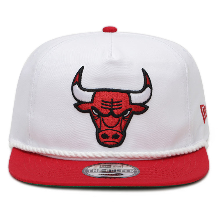 Chicago Bulls NBA White Red Golfer Snapback Cap