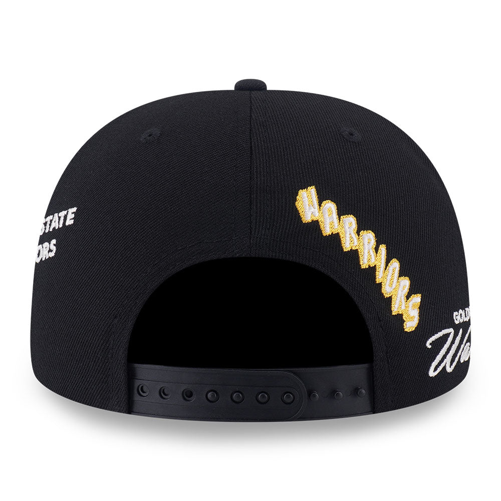 New Era Golden State Warriors Allover Black Scarlet 9FIFTY Snapback Cap