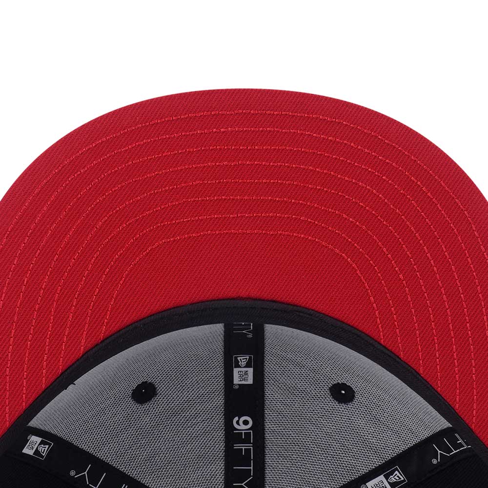 New Era Chicago Bulls Allover Black Scarlet 9FIFTY Snapback Cap