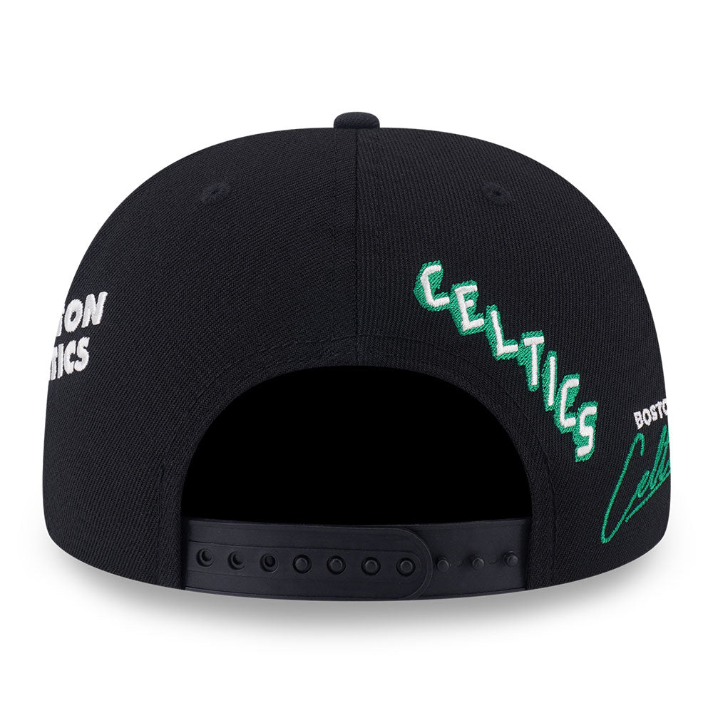 New Era Boston Celtics Allover Black Scarlet 9FIFTY Snapback Cap
