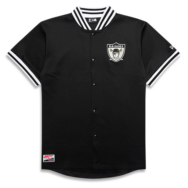 Oakland Raiders NFL Archive Black Button Up T-Shirt