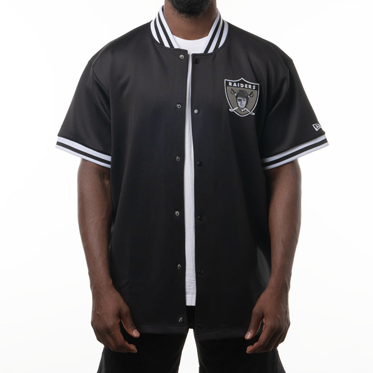 Oakland Raiders NFL Archive Black Button Up T-Shirt