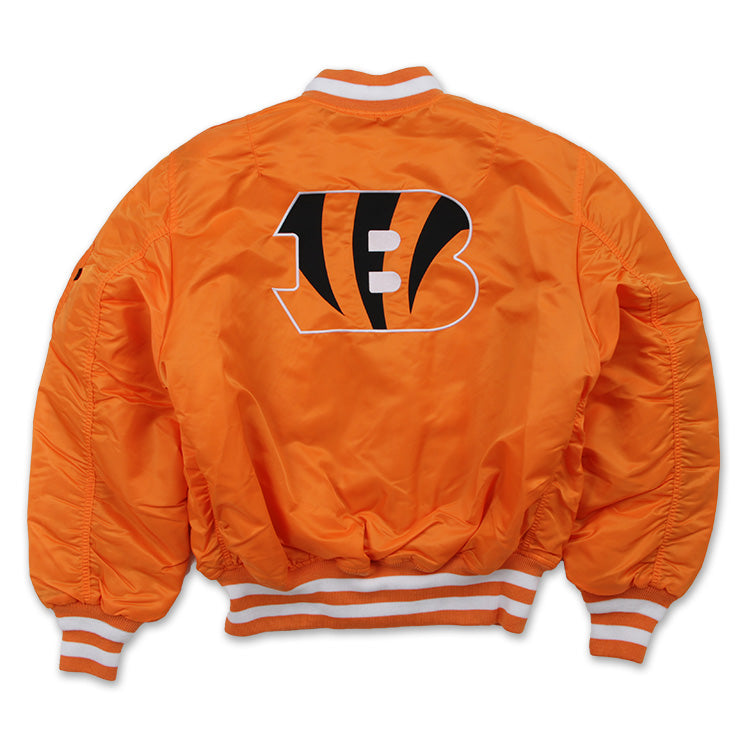 Cincinnati Bengals NFL Alpha Industries Orange Bomber Jacket (LIMITED)