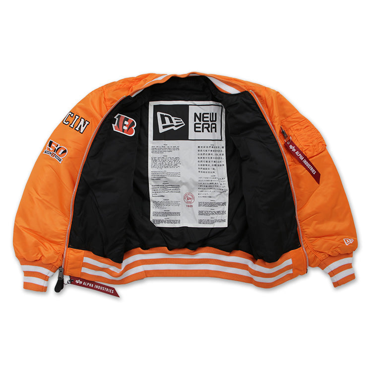 Cincinnati Bengals NFL Alpha Industries Orange Bomber Jacket (LIMITED)