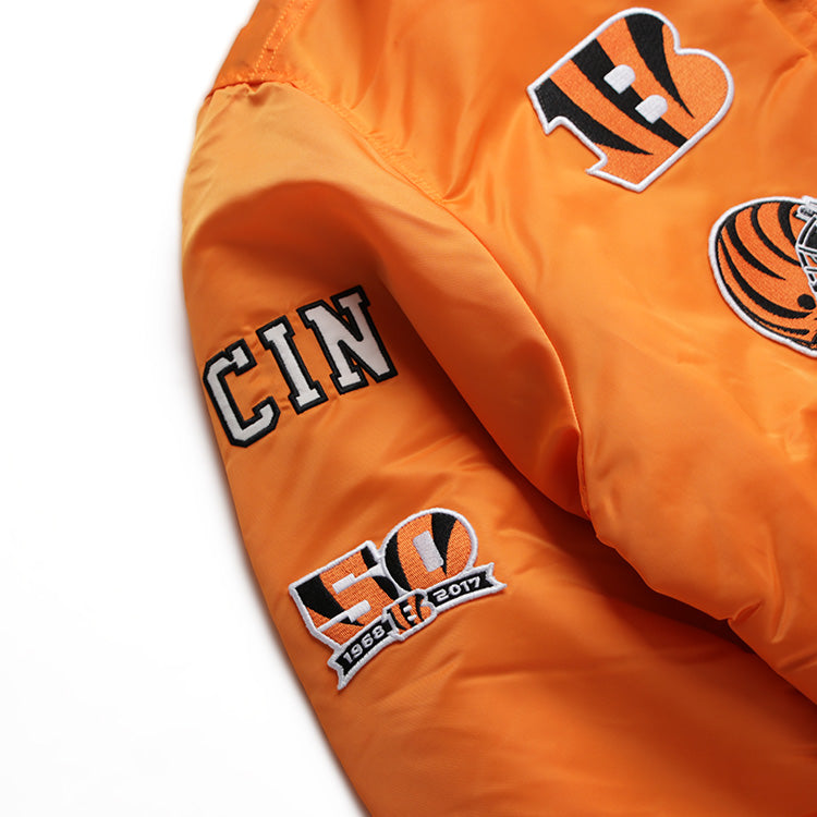 Cincinnati Bengals NFL Alpha Industries Orange Bomber Jacket (LIMITED)