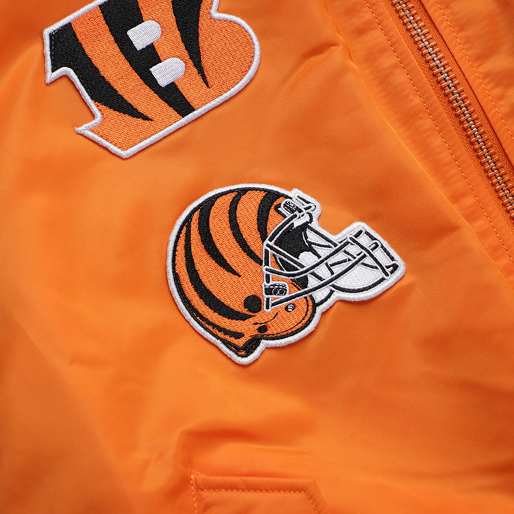 Cincinnati Bengals NFL Alpha Industries Orange Bomber Jacket (LIMITED)