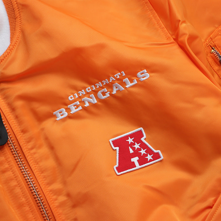 Cincinnati Bengals NFL Alpha Industries Orange Bomber Jacket (LIMITED)