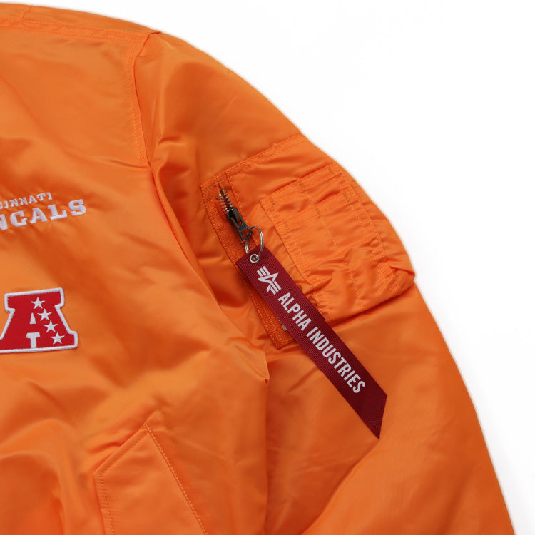 Cincinnati Bengals NFL Alpha Industries Orange Bomber Jacket (LIMITED)