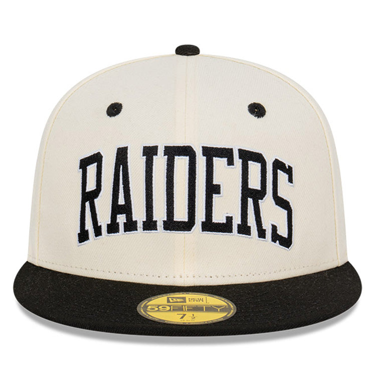 Las Vegas Raiders Wordmark NFL Raiders Pack Black White 59FIFTY Fitted Cap