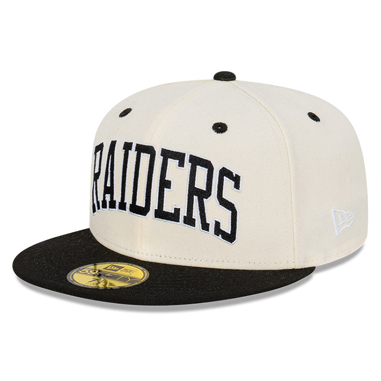 Las Vegas Raiders Wordmark NFL Raiders Pack Black White 59FIFTY Fitted Cap