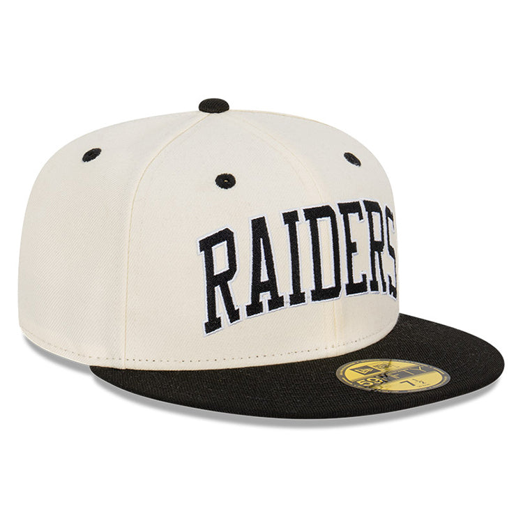 Las Vegas Raiders Wordmark NFL Raiders Pack Black White 59FIFTY Fitted Cap