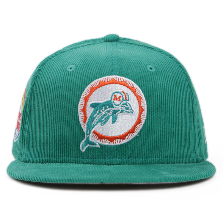 Miami Dolphins NFL Throwback Corduroy Teal 59FIFTY Fitted Cap