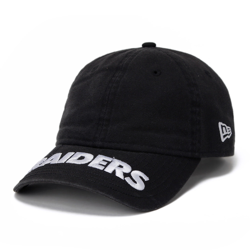 New Era Las Vegas Raiders NFL Top Visor Wordmark Black 9FORTY Unstructured Adjustable Cap