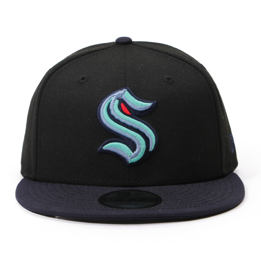 New Era Seattle Kraken Black Navy 9FIFTY Snapback Cap