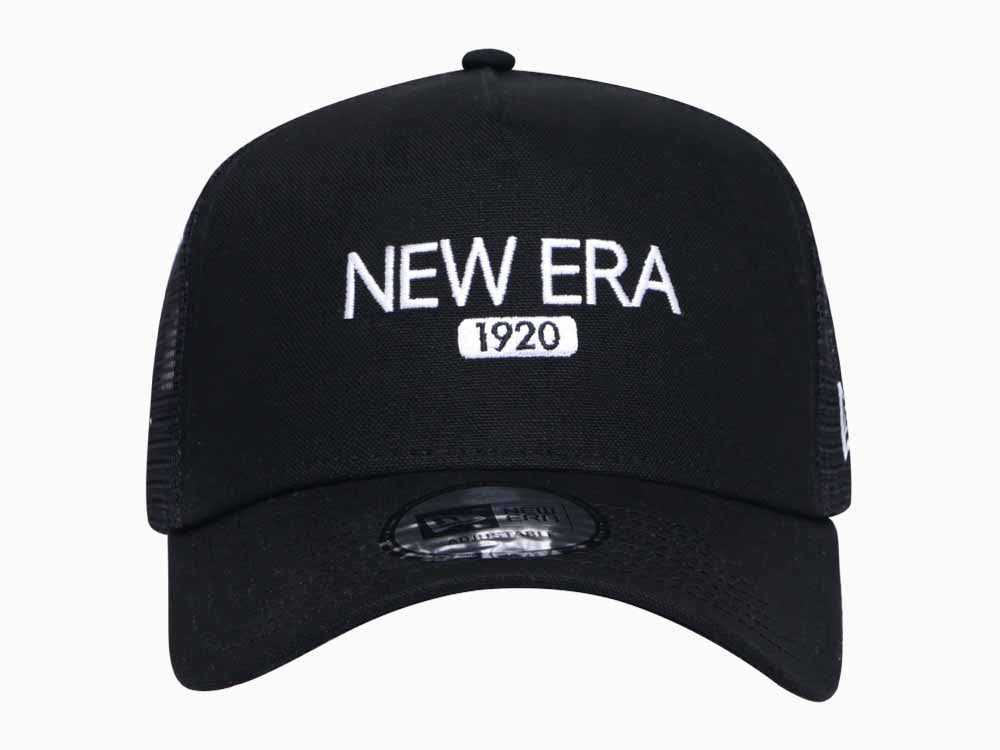 New Era 1920 Duck Canvas Black 9FORTY A-Frame Trucker Cap (ESSENTIAL)