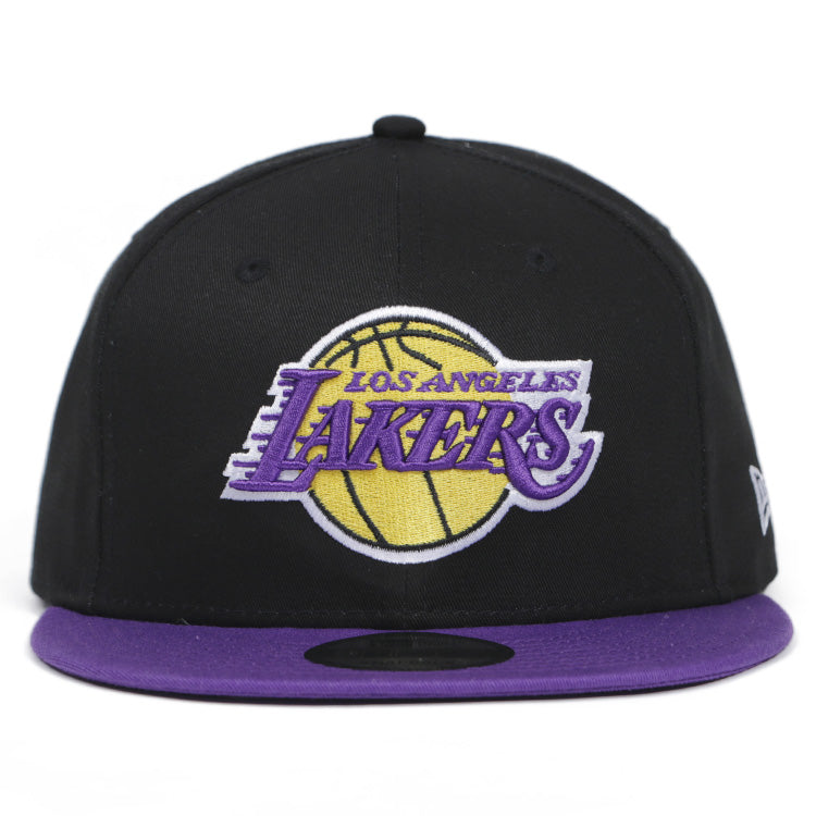 Los Angeles Lakers NBA Black on Purple 9FIFTY Snapback Adjustable Cap