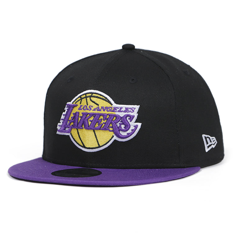 Los Angeles Lakers NBA Black on Purple 9FIFTY Snapback Adjustable Cap