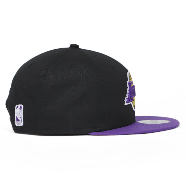 Los Angeles Lakers NBA Black on Purple 9FIFTY Snapback Adjustable Cap