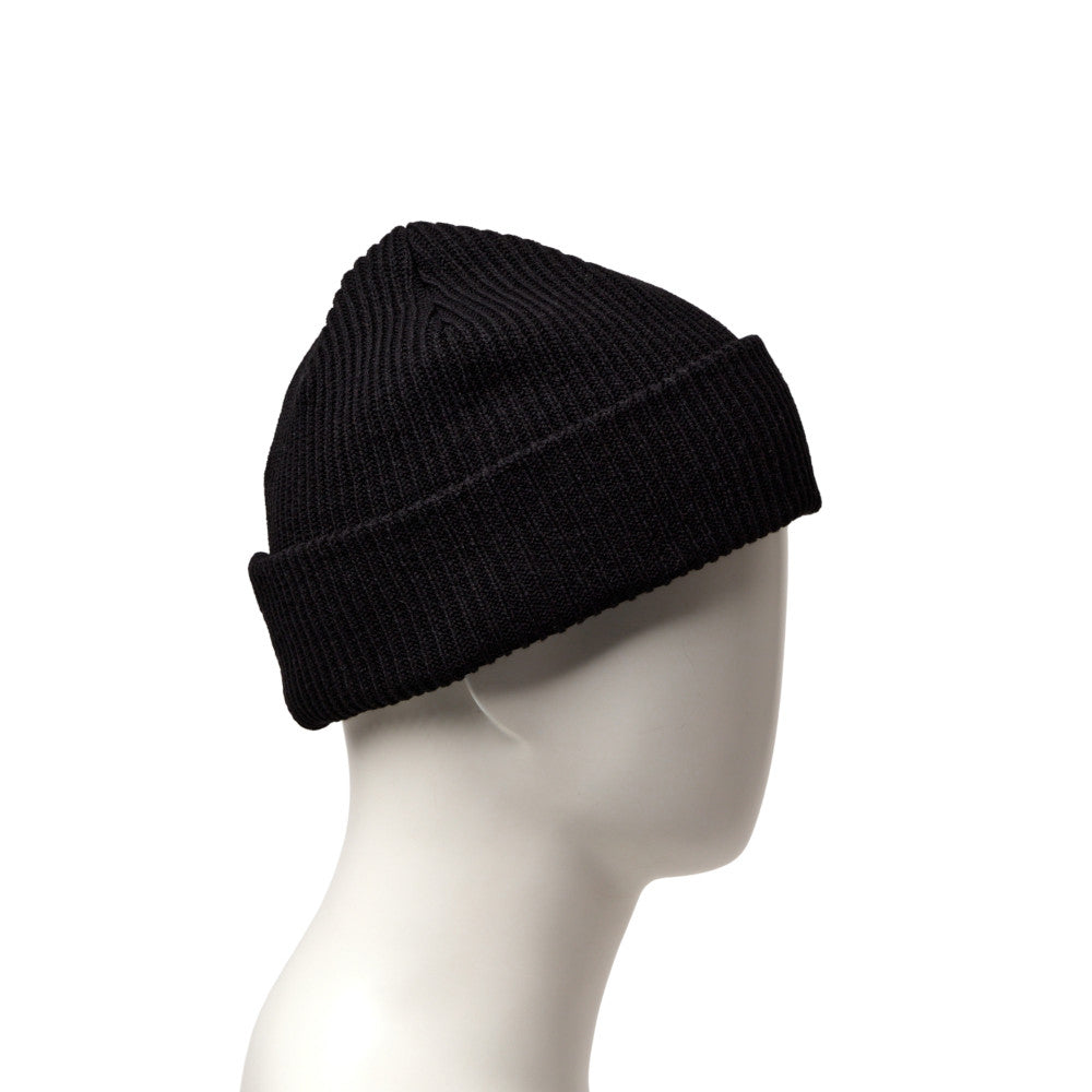 New Flag Logo Black Rib Cuff Knit Beanie