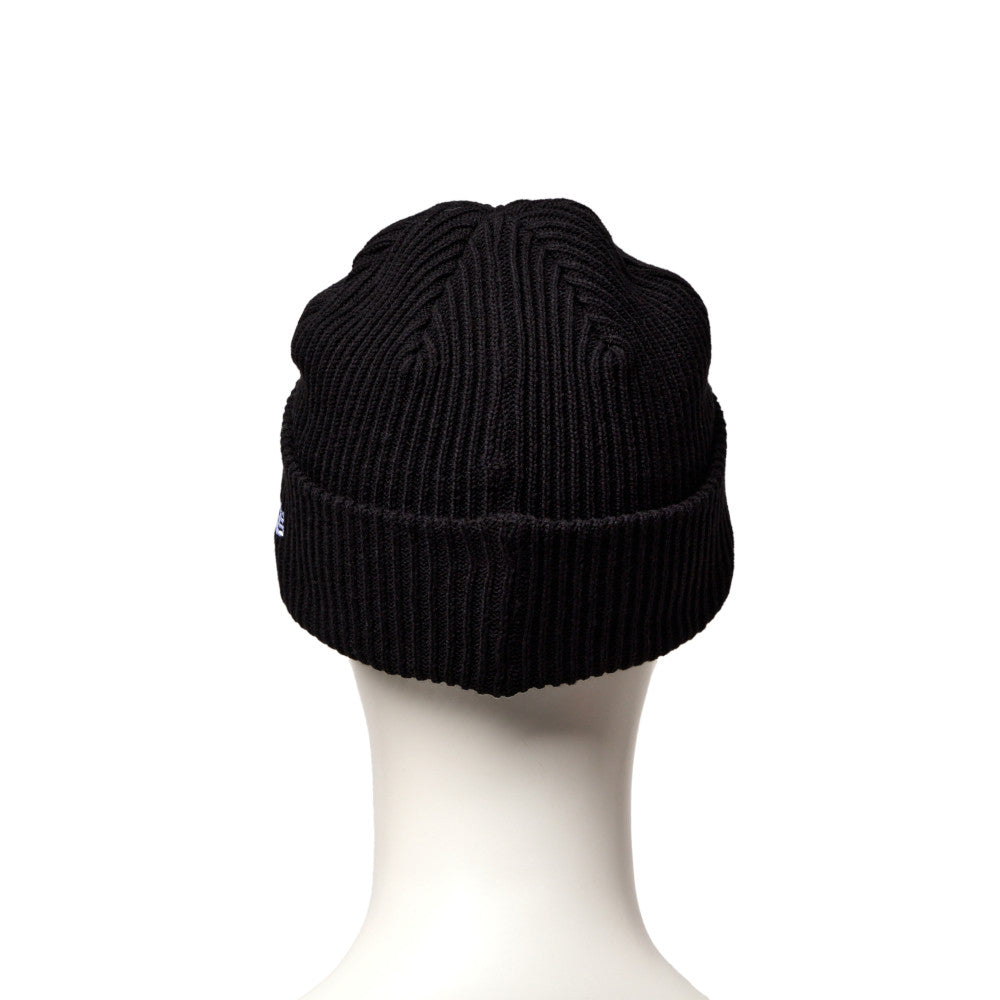 New Flag Logo Black Rib Cuff Knit Beanie