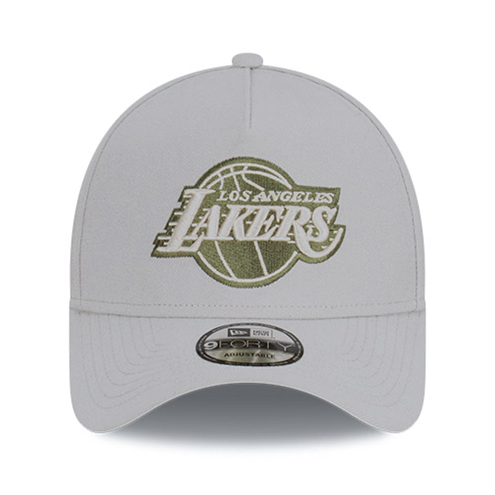 New Era Los Angeles Lakers Medium Silver Olive 9FORTY A-Frame Adjustable Cap