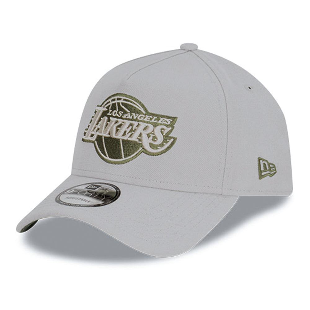 New Era Los Angeles Lakers Medium Silver Olive 9FORTY A-Frame Adjustable Cap