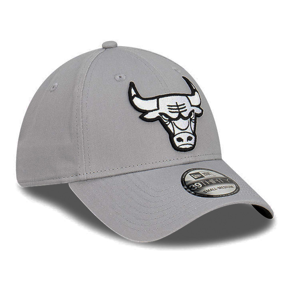 New Era Chicago Bulls Storm Q122 Gray 39THIRTY Stretch Fitted Cap