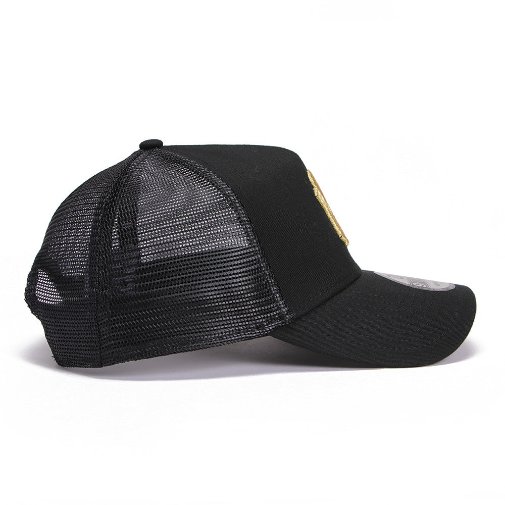 New Era New York Yankees Essential Black Golf 9FORTY A-Frame Trucker Cap