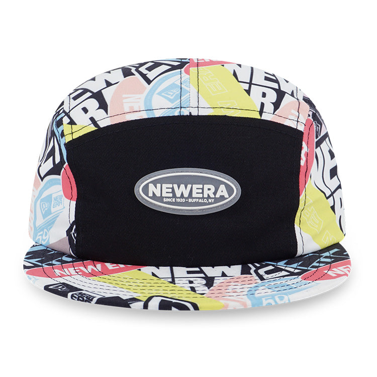 New Era Party Vibe Sticker Bombing Black Camper Hat