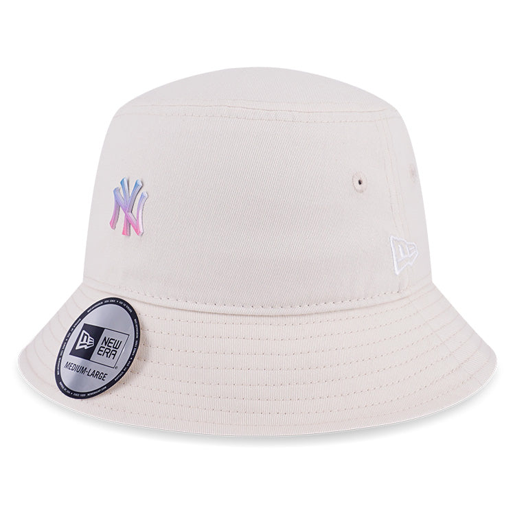 New York Yankees MLB Metal Plate Light Cream Bucket Hat