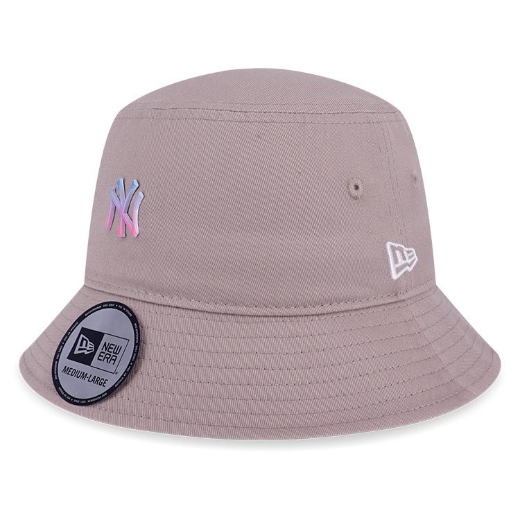 New York Yankees MLB Metal Plate Ash Brown Bucket Hat