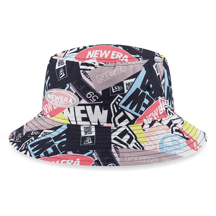 New Era Party Vibe Sticker Bombing Multi Adventure Lite Bucket Hat