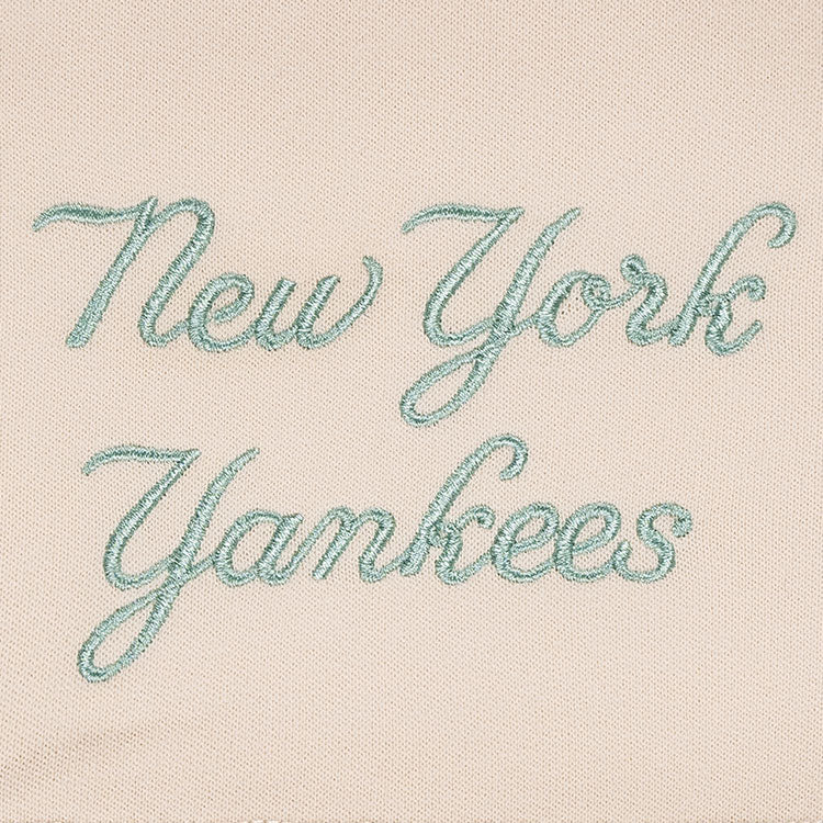 New York Yankees MLB Soft Nature Plants Light Cream Women Knit Shorts