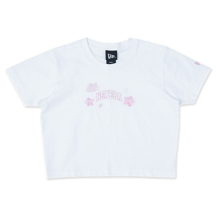 New Era Wordmark Sakura White Women Crop Top T-Shirt