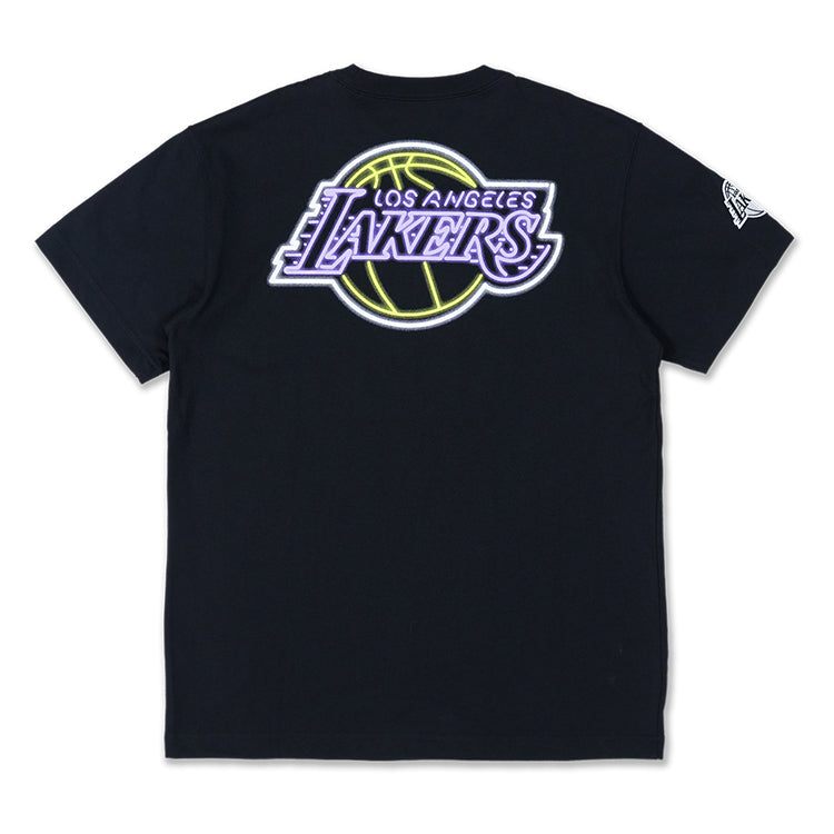 Los Angeles Lakers NBA Party Vibe Summer Neon Black Short Sleeve T-Shirt