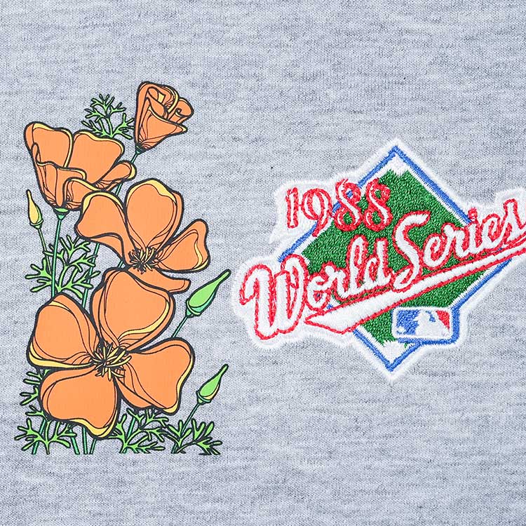 Los Angeles Dodgers MLB State Flower Gray Short Sleeve T