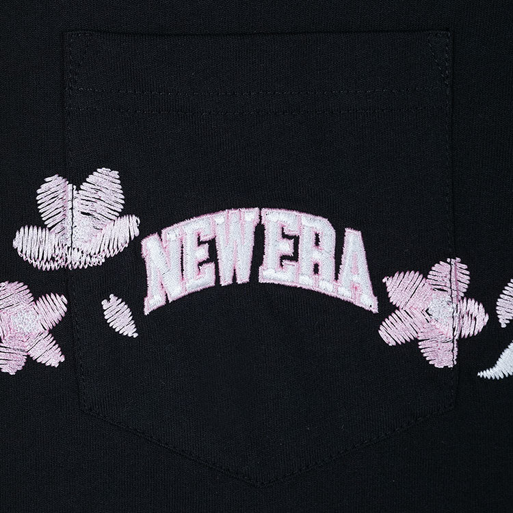 New Era Wordmark Sakura Black Short Sleeve Pocket T-Shirt