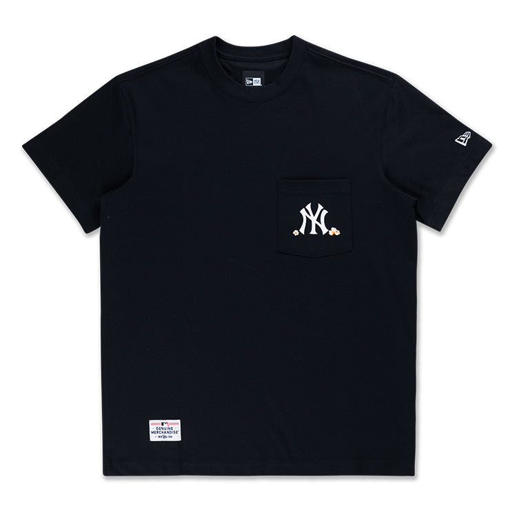 New York Yankees MLB Party Vibe MLB Popcorn Black Short Sleeve Pocket T-Shirt