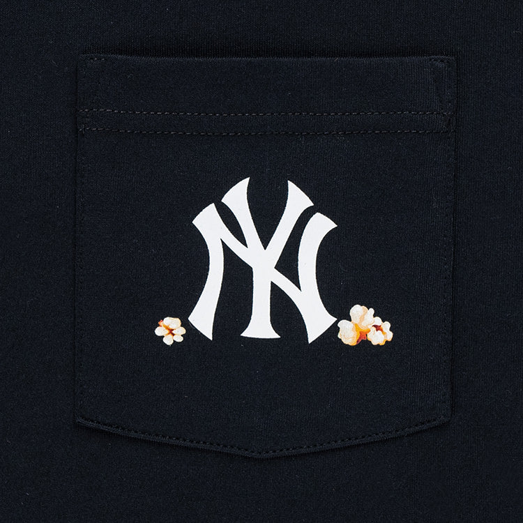 New York Yankees MLB Party Vibe MLB Popcorn Black Short Sleeve Pocket T-Shirt