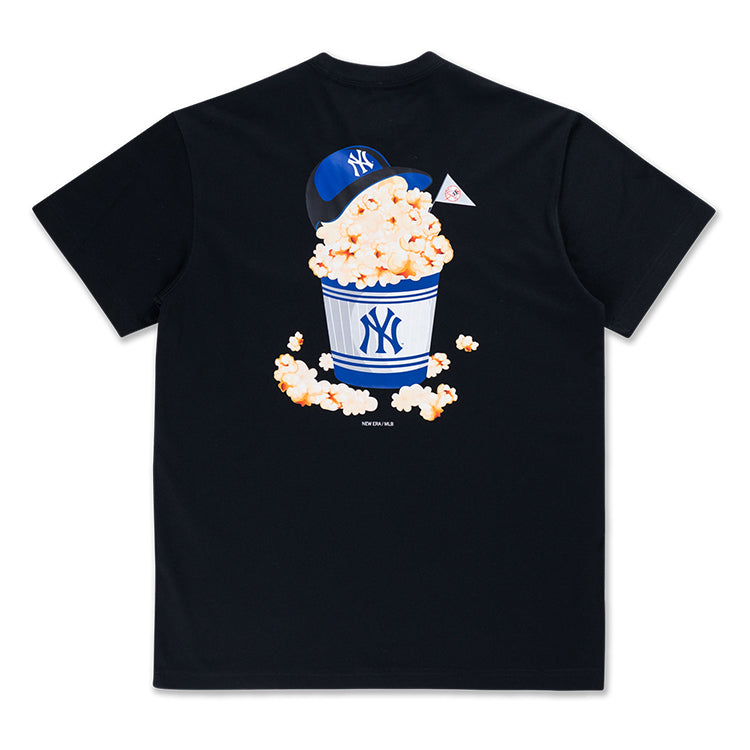 New York Yankees MLB Party Vibe MLB Popcorn Black Short Sleeve Pocket T-Shirt