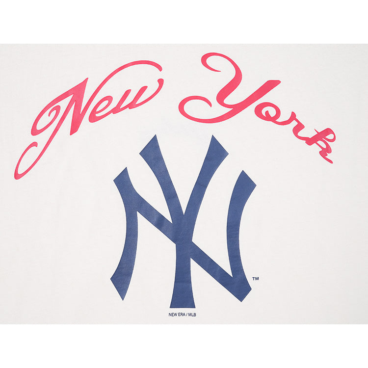 New York Yankees MLB League Mix Oversized Light Cream Short Sleeve T-Shirt