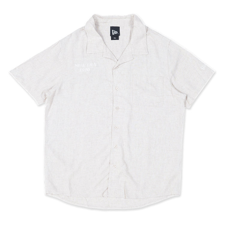 New Era Soft Nature Linen Light Cream Short Sleeve Shirt