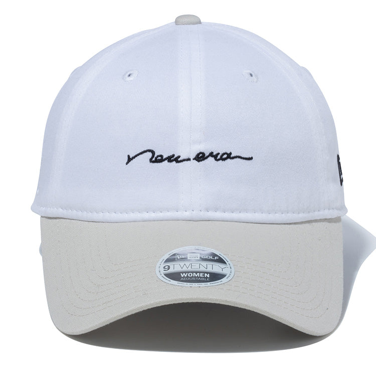 New Era Script Stretch Cotton Washable White Long Visor 9TWENTY Women Adjustable Strap