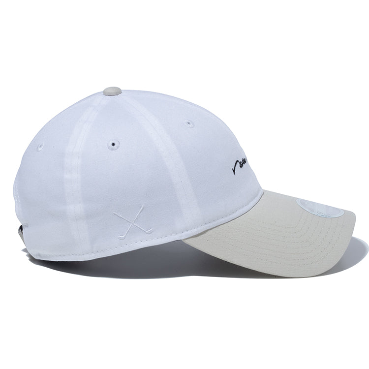 New Era Script Stretch Cotton Washable White Long Visor 9TWENTY Women Adjustable Strap