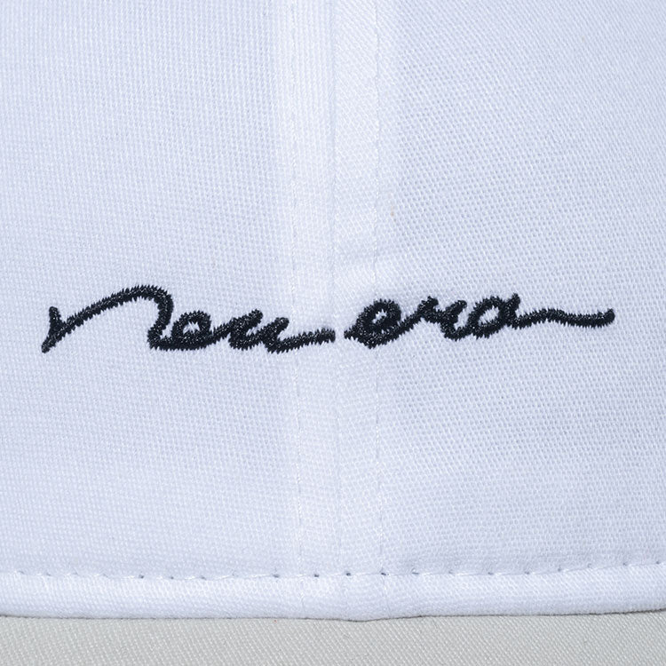 New Era Script Stretch Cotton Washable White Long Visor 9TWENTY Women Adjustable Strap