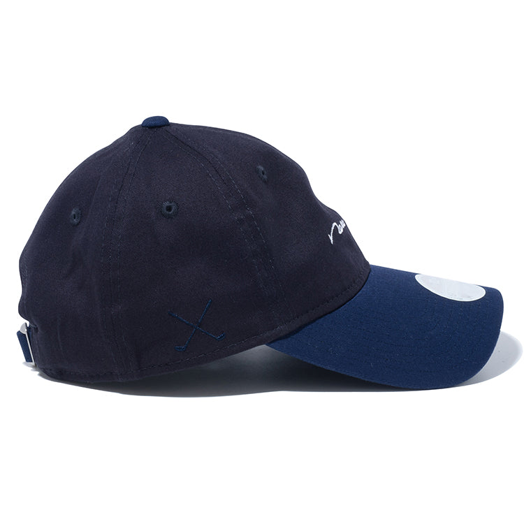 New Era Script Stretch Cotton Washable Navy 9TWENTY Long Visor Women Adjustable Strap