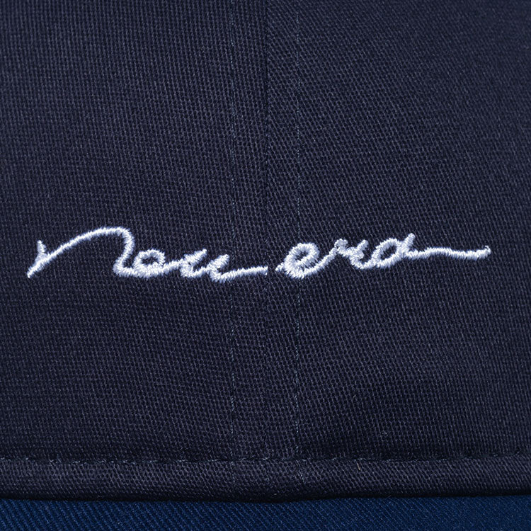 New Era Script Stretch Cotton Washable Navy 9TWENTY Long Visor Women Adjustable Strap