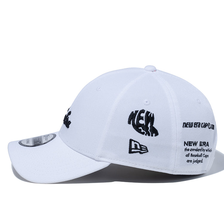 New Era Script Archive Logo White 9FORTY Velcro Adjustable Cap