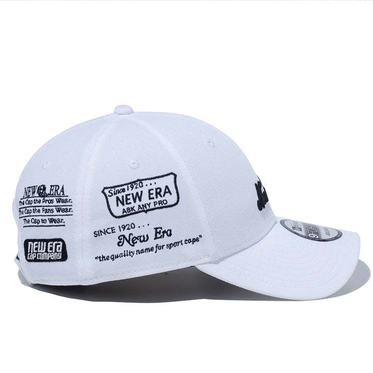 New Era Script Archive Logo White 9FORTY Velcro Adjustable Cap